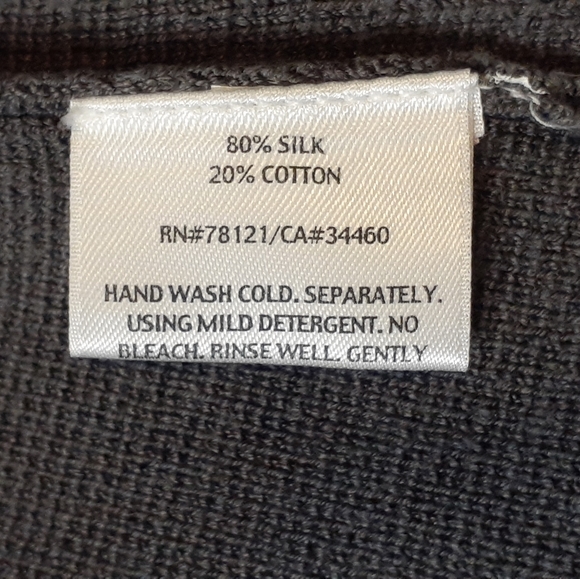 Eileen Fisher Silk Blend Open Cardigan With Tie Belt. Size M Dark Gray - Picture 4 of 6